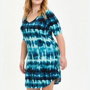 Blue Tie-Dye Women's Dress